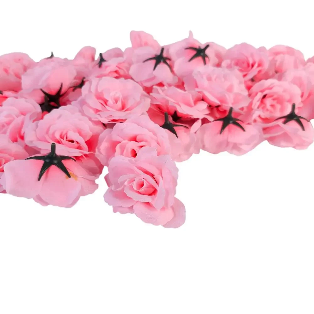 82 Light Pink Silk Rose Heads 2.5in Artificial Flowers Wedding Craft Decor